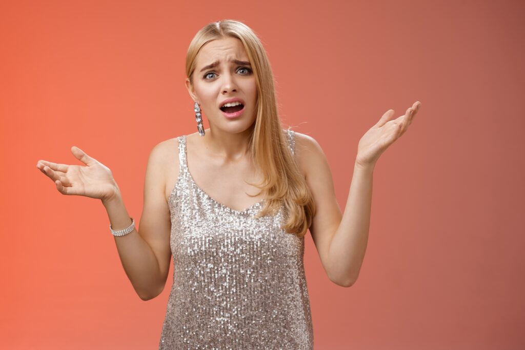 Why leaving early. Upset complaining young attracitve bothered blond woman complaining look