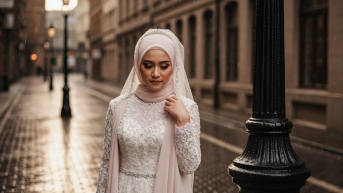 hijabfreundliche Braut wetterfeste Stylings