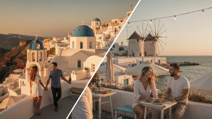 santorin vs mykonos flitterwochen